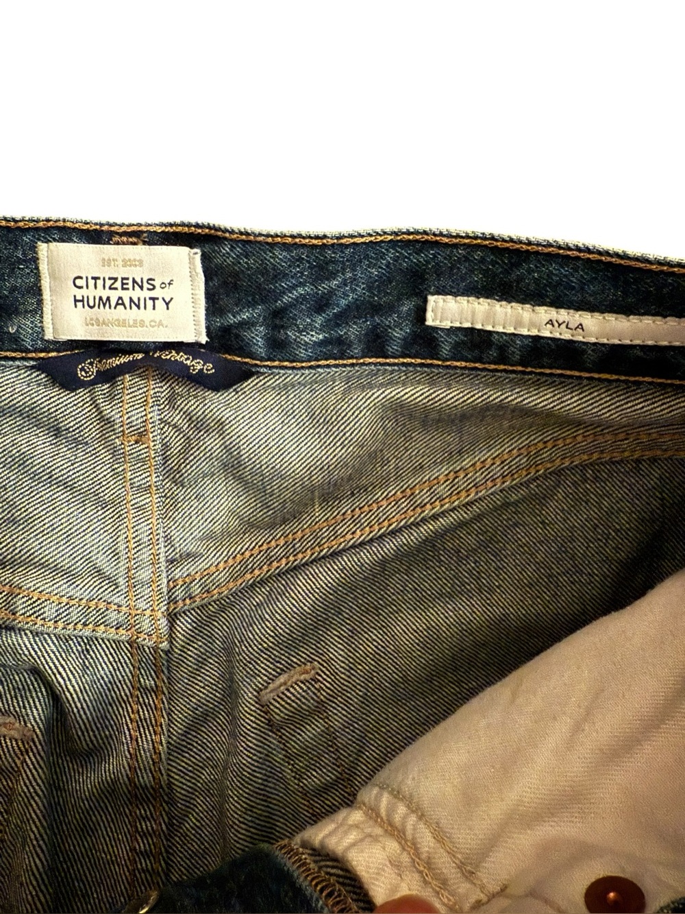 CITIZENS OF HUMANITY women’s Ayla baggy cuff crop jeans in Claremont 24 wide leg - Picture 4 of 9